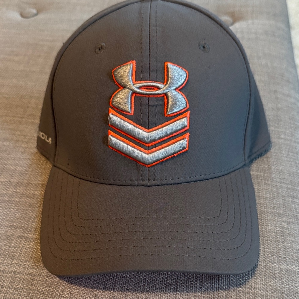 Under Armour Dark Gray Cap with Orange and Silver Logo